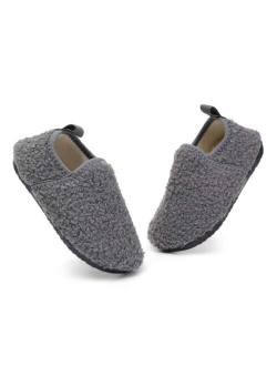 Shein Children's Anti-slip Outsole And Velvet Lining Warm Home Slippers