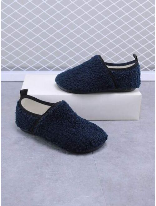 Shein Children's Anti-slip Outsole And Velvet Lining Warm Home Slippers