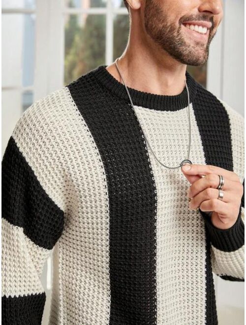 Men s Drop Shoulder Two tone Sweater