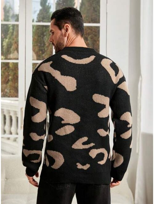 Men Graphic Pattern Drop Shoulder Sweater