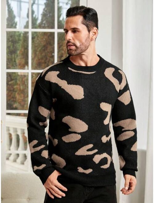 Men Graphic Pattern Drop Shoulder Sweater