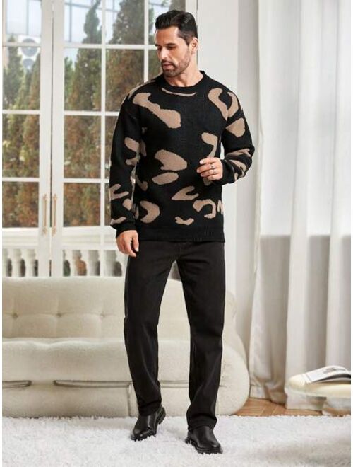 Men Graphic Pattern Drop Shoulder Sweater