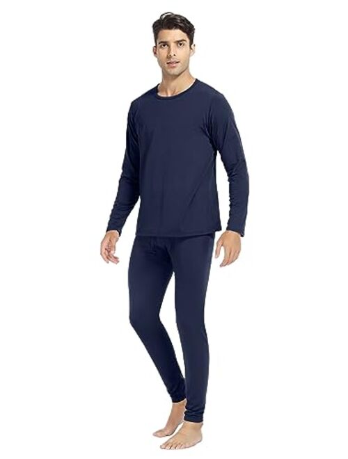 URATOT 3 Sets Men's Thermal Underwear Set Fleece Lined Long Johns Thermal Underwear Base Layer Set for Men Cold Winter