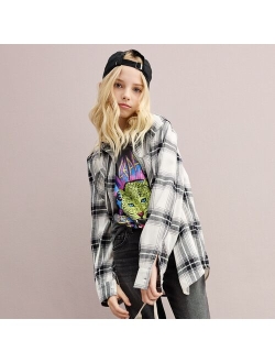 Girls 6-20 SO Boyfriend Flannel Top in Regular & Plus Size