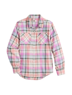 Girls 6-20 SO Boyfriend Flannel Top in Regular & Plus Size