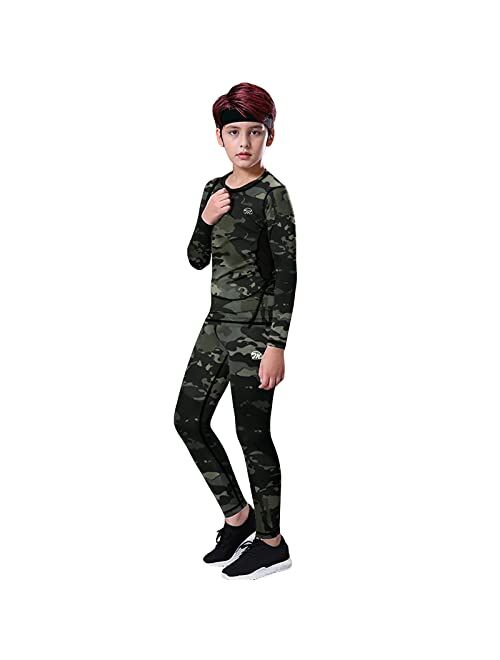 MeetHoo Children's Thermal Underwear Set, Skin-friendly Sports Underwear Base Layer Winter Ski Hunting Gear for Boys Girls