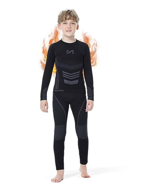 MeetHoo Children's Thermal Underwear Set, Skin-friendly Sports Underwear Base Layer Winter Ski Hunting Gear for Boys Girls