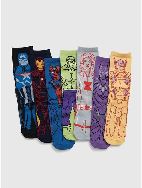 GapKids | Marvel Avengers Crew Socks (7-Pack)