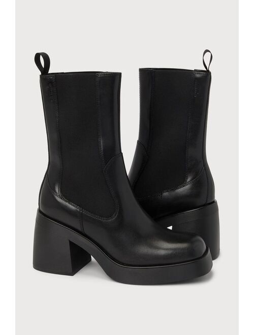 Vagabond Shoemakers Brooke Black Leather Platform Mid-Calf Boots