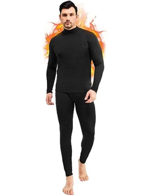 CL convallaria Long Johns Thermal Underwear for Men Soft Fleece Lined Base Layer Cold Weather Top Bottom Set XS-4XL