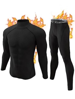 CL convallaria Thermal Underwear for Men Long Johns Fleece Lined Hunting Gear Set Base Layer for Cold Weather XS-4XL