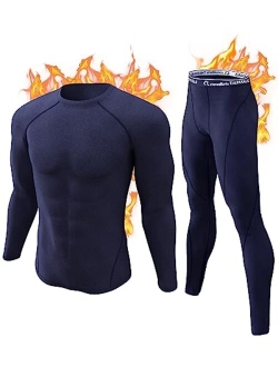 CL convallaria Thermal Underwear for Men Long Johns Fleece Lined Hunting Gear Set Base Layer for Cold Weather XS-4XL