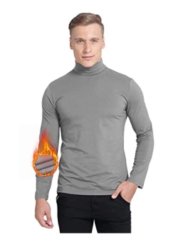 MANCYFIT Men's Thermal Tops Turtleneck Shirt Fleece Lined Undershirt Long Sleeve Base Layer Pullover