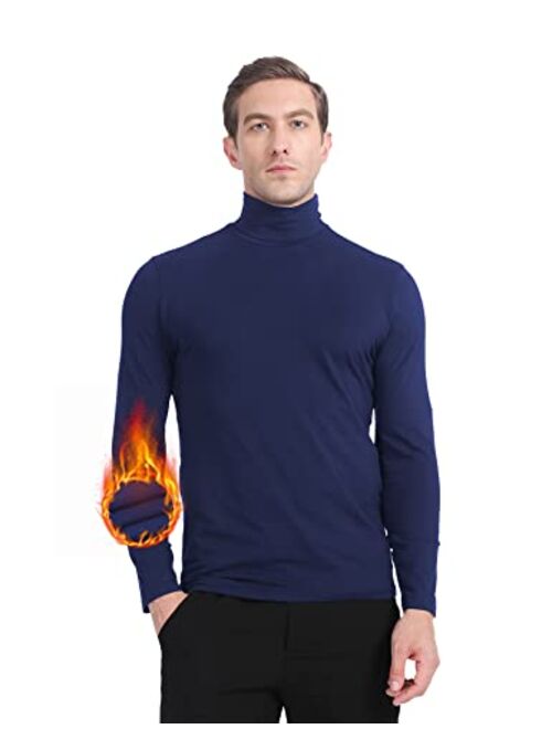 MANCYFIT Men's Thermal Tops Turtleneck Shirt Fleece Lined Undershirt Long Sleeve Base Layer Pullover