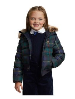 Toddler and Little Girls Water-Resistant Polo Bear Down Jacket