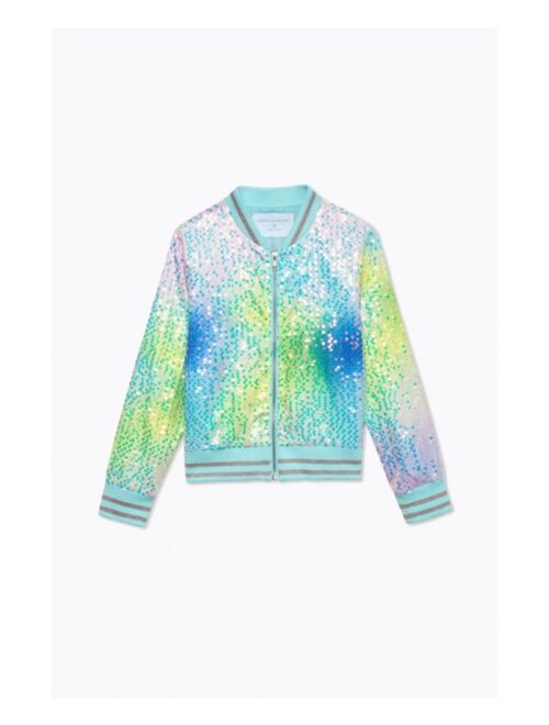 ROCKETS OF AWESOME Toddler, Child Girls Printed Sequin Bomber Jacket