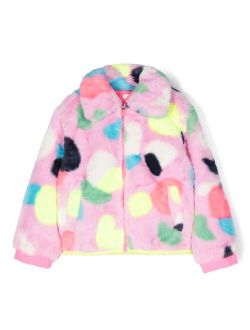 Billieblush abstract-print faux-fur jacket