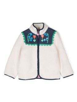 Kids contrast-trim fleece jacket