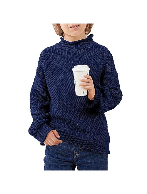 Seiciviy Boys Sweater Cable Knit Turtleneck Oversized Long Sleeve Loose Chunky Knit Jumper Tops Pullover Sweaters