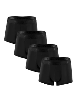 KNITLORD Men's Breathable Underwear Bamboo Boxer Briefs Short Leg Trunks 3 or 4 Pack