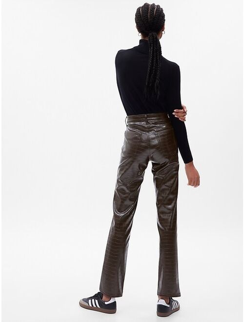 Gap High Rise Vegan Croc Leather Cheeky Straight Pants