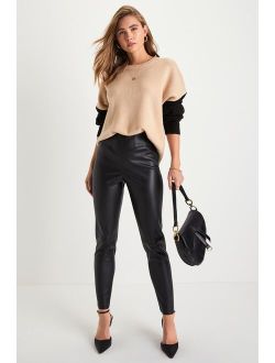 Edgy Perfection Black Vegan Leather Skinny Pants