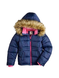 Girls 4-18 SO Faux Fur Trim Hood Puffer Jacket