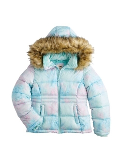 Girls 4-18 SO Faux Fur Trim Hood Puffer Jacket