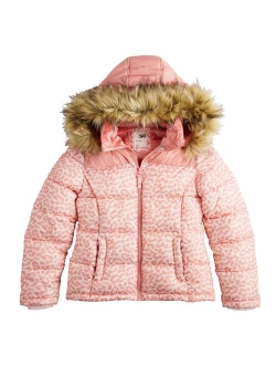 Girls 4-18 SO Faux Fur Trim Hood Puffer Jacket