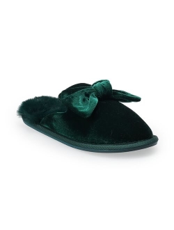 LC Lauren Conrad Women's Velvet Bow Slippers