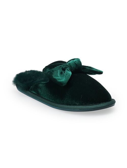 Little Co. by Lauren Conrad LC Lauren Conrad Women's Velvet Bow Slippers