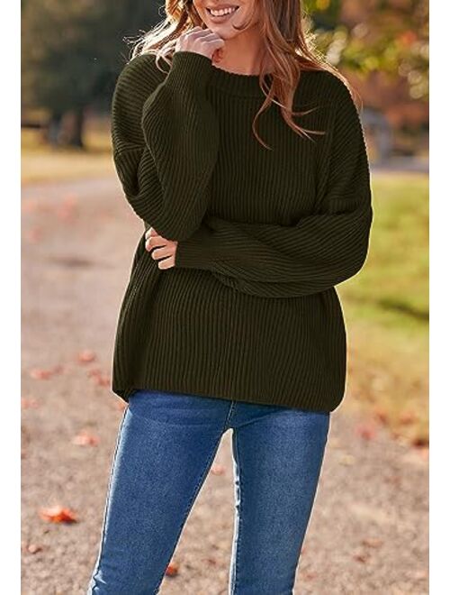 PRETTYGARDEN Womens Sweaters Fall 2023 Oversized Chunky Knitted Pullover Sweater Casual Long Sleeve Crewneck Cute Sweaters