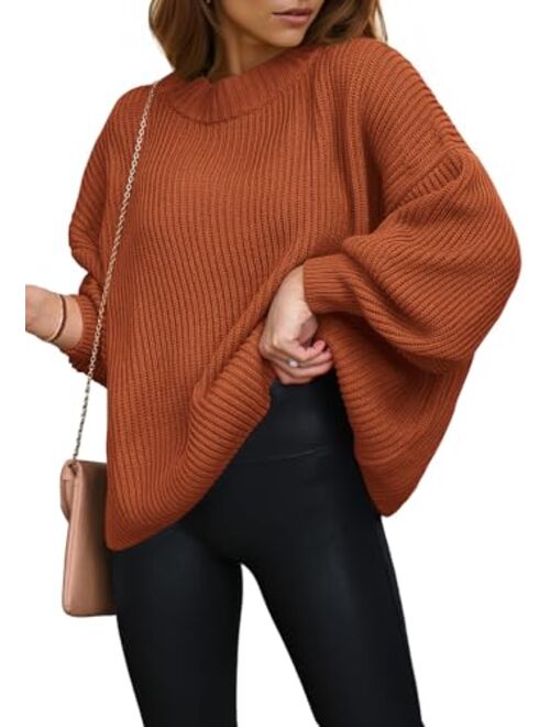 PRETTYGARDEN Womens Sweaters Fall 2023 Oversized Chunky Knitted Pullover Sweater Casual Long Sleeve Crewneck Cute Sweaters