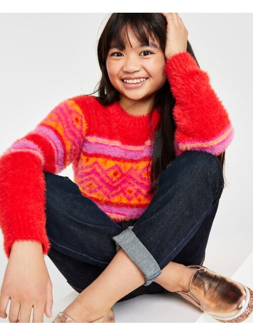 CHARTER CLUB Holiday Lane Big Girls Fair Isle Crewneck Long-Sleeve Sweater, Created for Macy's