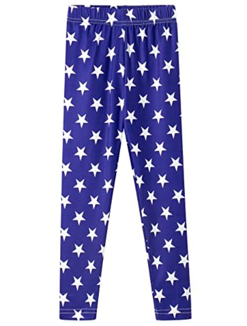 Noomelfish Girls Printed Leggings Soft Full Length Stretch Pants (4-12 Years)