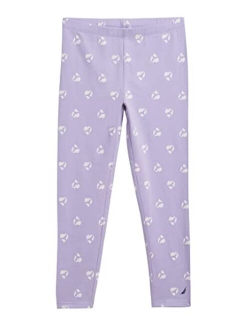 Girls' Leggings, Full Length Pull-on Stretch Pants with Elastic Waistband & Logo Detail