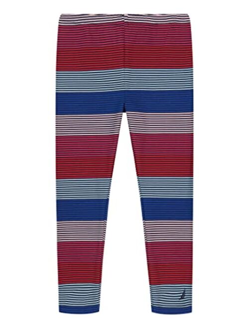 Nautica Girls' Leggings, Full Length Pull-on Stretch Pants with Elastic Waistband & Logo Detail