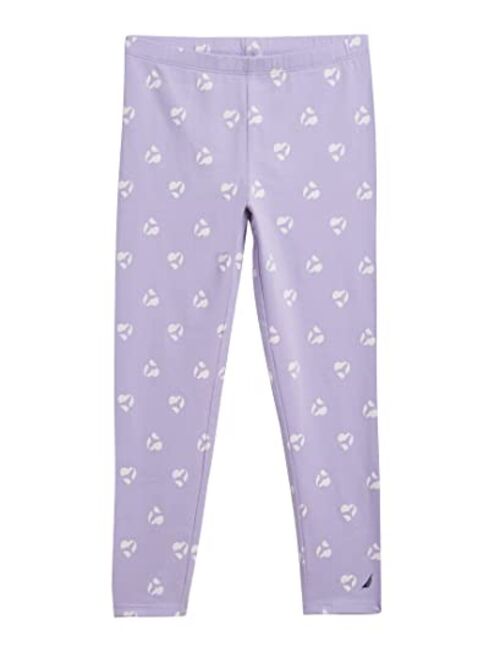 Nautica Girls' Leggings, Full Length Pull-on Stretch Pants with Elastic Waistband & Logo Detail