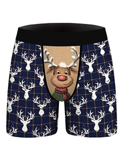 Ainuno Christmas Underwear for Men Hilarious Gag Gifts Funny Novelty Holiday Boxer Briefs No Fly