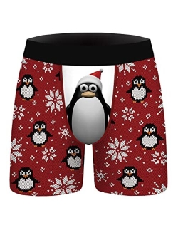 Ainuno Christmas Underwear for Men Hilarious Gag Gifts Funny Novelty Holiday Boxer Briefs No Fly