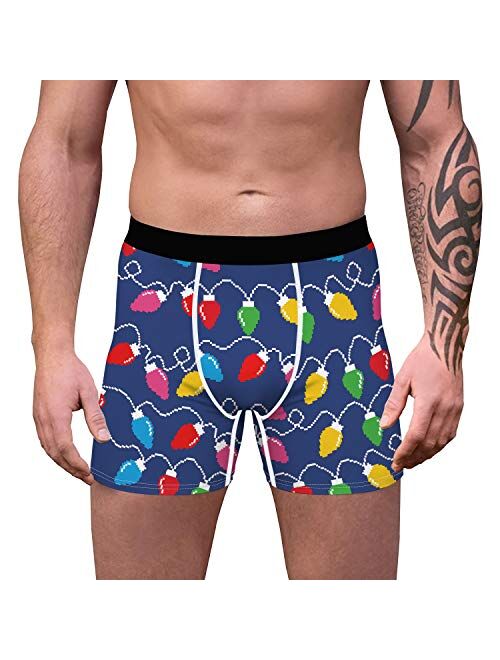 Ainuno Christmas Underwear for Men Hilarious Gag Gifts Funny Novelty Holiday Boxer Briefs No Fly