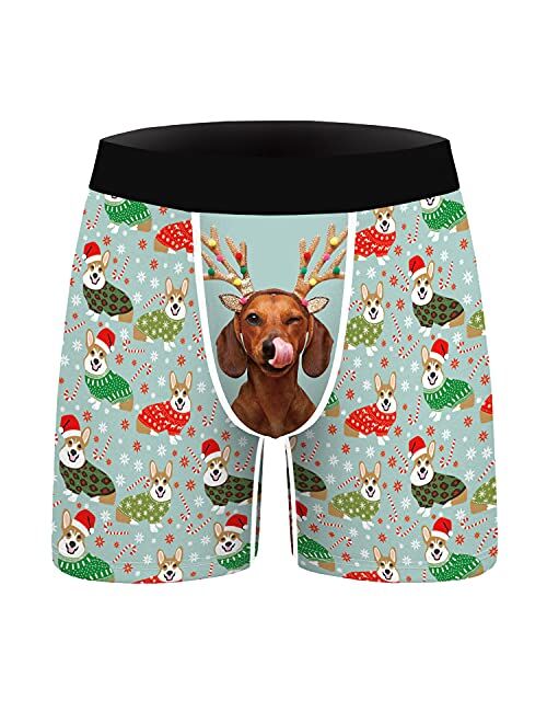 Ainuno Christmas Underwear for Men Hilarious Gag Gifts Funny Novelty Holiday Boxer Briefs No Fly