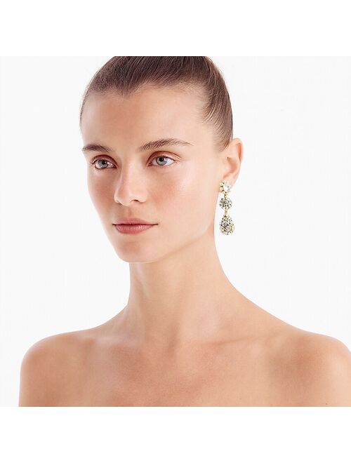 J.Crew Crystal and pearl triple-drop earrings