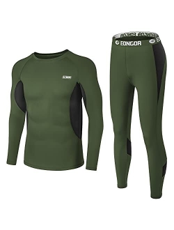 EONGOA Men's Thermal Underwear Set Long Johns Set with Fleece Lined Skiing Winter Warm Base Layers for Cold Weather