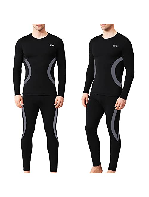 EONGOA Men's Thermal Underwear Set Long Johns Set with Fleece Lined Skiing Winter Warm Base Layers for Cold Weather