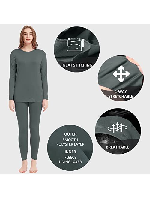 FELEMO Thermal Underwear for Women Ultra Soft Long Johns Set Women Pajamas Set