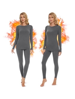 EXCELLENT THERMAL Long Johns for Women Fleece Lined Thermal Underwear Set Warm Long Underwear Base Layer Cold Weather