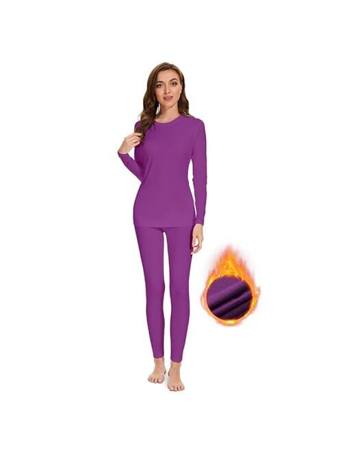 EXCELLENT THERMAL Long Johns for Women Fleece Lined Thermal Underwear Set Warm Long Underwear Base Layer Cold Weather