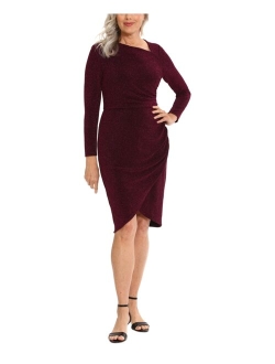 Women's Long-Sleeve Asymmetrical Sheath Dress