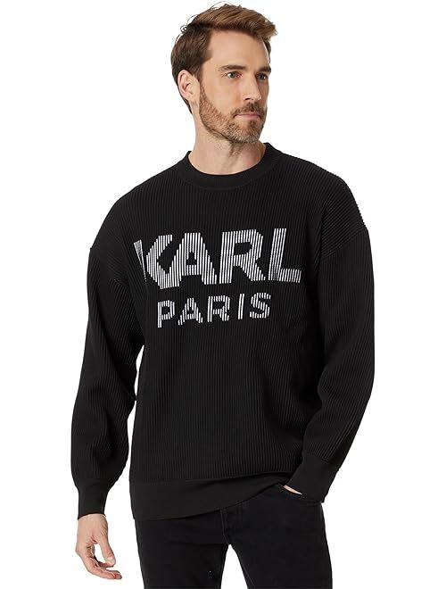 Karl Lagerfeld Paris Ribbed Logo Sweater